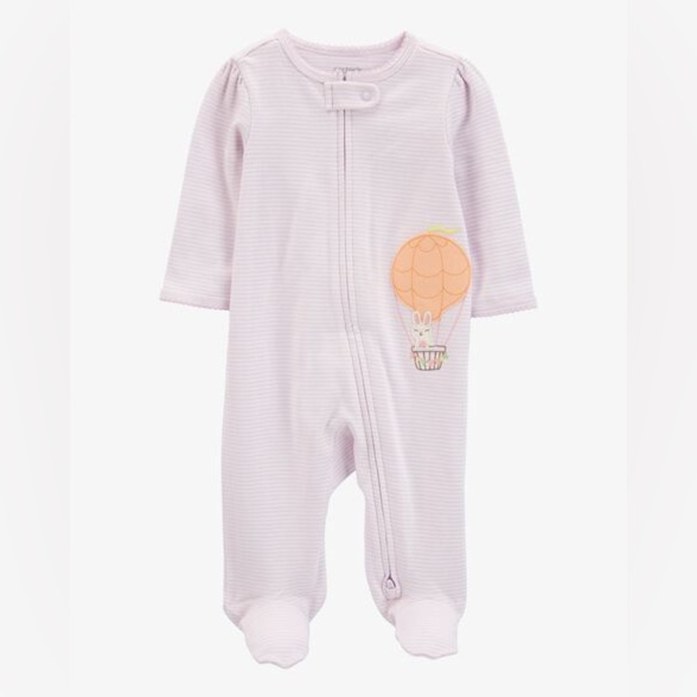 Baby Hot Air Balloon Bunny 2-Way Zip Cotton Sleep & Play Pajamas